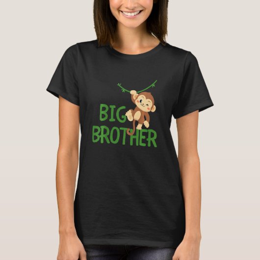 Kids Big Brother Monkey Animal Best Bro Ever World T-shirt (Voorkant)
