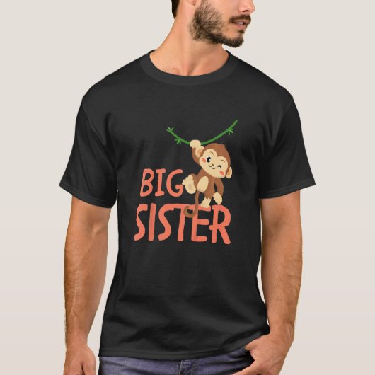 Kids Big Sister Ever Monkey Animal World's Greates T-shirt (Voorkant)