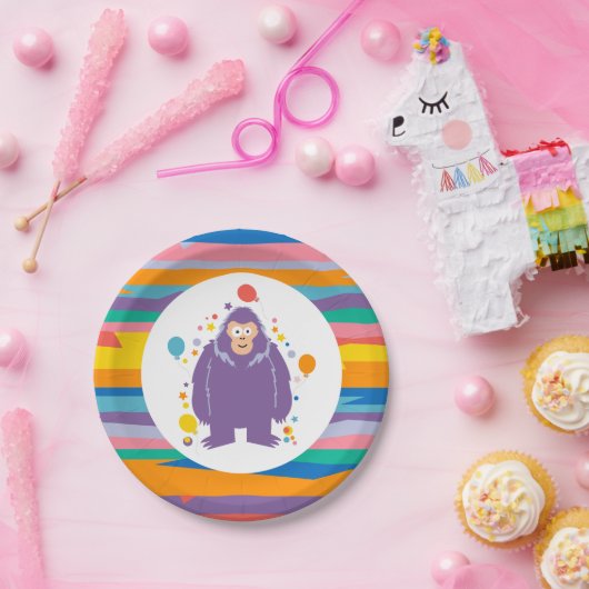 Kids Bigfoot Birthday Papieren Bordje (Feest)