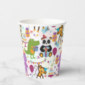 Kids Birthday Animals Papieren Bekers (Voorkant)