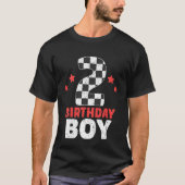 Kids Birthday Boy 2 Two Racing Flag 2nd Birthday R T-shirt (Voorkant)