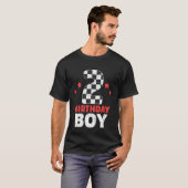 Kids Birthday Boy 2 Two Racing Flag 2nd Birthday R T-shirt (Voorkant volledig)