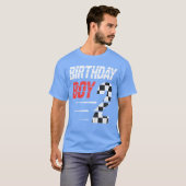 Kids Birthday Boy 2 Two Racing Flag 2nd Birthday R T-shirt (Voorkant volledig)