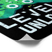 Kids Birthday Boy Level 8 Unlocked Gamer Controlle Poster (Hoek)