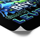 Kids Birthday Boy Level Up Gamer Controller Video  Poster (Hoek)