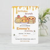 Kids Birthday Brunch Invitation | Cute Party Invit Kaart (Staand voorkant)
