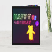 Kids Birthday Card Happy Birthday Bear Baloons Kaart (Voorkant)