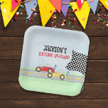 Kids Birthday Cute Boy Cartoon Race Cars Custom Papieren Bordje<br><div class="desc">This fun race car Kids' birthday party has cute decor, for kids boy whimsical children, with a cartoon race cars track derby, cool auto racing sports cars, boys' birthday party paper plates, minimalist red yellow colorful, a retro checkered flag speedway, trendy stylish typography, kids birthday party supplies, a celebration fun...</div>