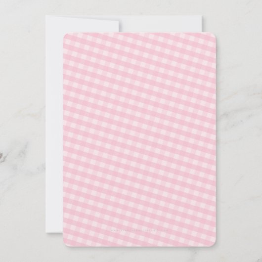 KIDS BIRTHDAY gingham patroon roze Kaart (Achterkant)