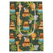 Kids Birthday Jungle Themed Gift Bag Medium Cadeauzakje (Achterkant)