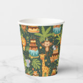 Kids Birthday Jungle Themed Paper Cups Papieren Bekers (Voorkant)