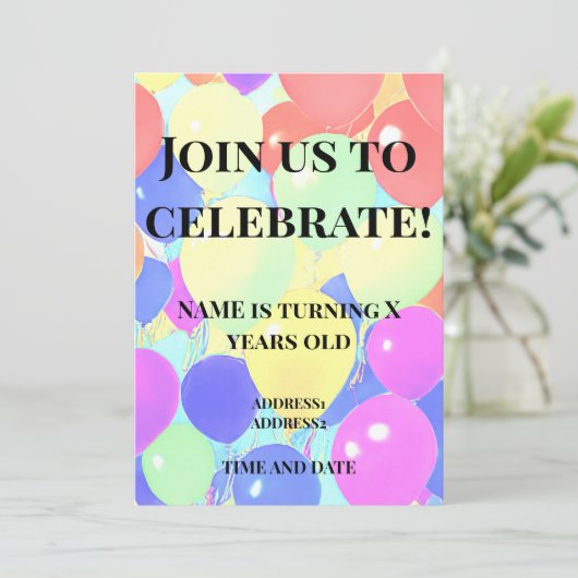 kids birthday kaart (Staand voorkant)