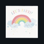 KIDS BIRTHDAY LET'S PARTY pastelkleuren regenboog Servet<br><div class="desc">door kat massard >> WWW.SIMPLYSWEETPAPERIE.COM <<<<</div>