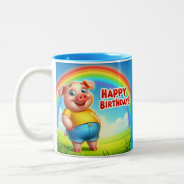 Kid's Birthday Mug Tweekleurige Koffiemok