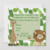 KIDS BIRTHDAY Oerwoud ZOO Invitaties NEUTRAL Kaart (Achterkant)