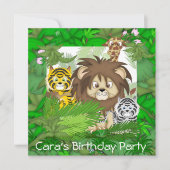 KIDS BIRTHDAY Oerwoud ZOO Invitaties NEUTRAL Kaart (Voorkant)