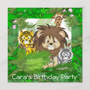 KIDS BIRTHDAY Oerwoud ZOO Invitaties NEUTRAL Kaart