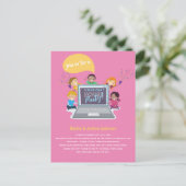 KIDS Birthday Online Video Chat Virtual LiveStream Briefkaart (Staand voorkant)