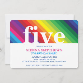 KIDS BIRTHDAY PARTIJ moderne kleurrijke vette rege Kaart