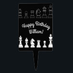 Kids Birthday Party Cake Topper<br><div class="desc">Viel de verjaardag van je favoriete schaakspeler op met dit leuke collectie van een schaakspel op verjaardagsfeestje! Geweldig voor kinderen en volwassen schaakliefhebbers!</div>