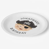 Kids Birthday Party | Fun Boy Pirate Adventure Papieren Bordje (Gekanteld)