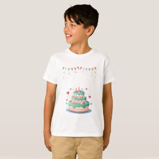Kids Birthday Party Invitation Fun Cartoon Style T-shirt