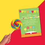 Kids Birthday Party Invitations (Candy Theme) Kaart<br><div class="desc">These kids birthday party invitations are totally customizable by you! Just change the template text to your own party information and you're done! If you need help,  just click on the contact link above to send the designer a personal message.</div>