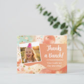 Kids Birthday Photo Thanks a Bunch Pastel Confetti Briefkaart (Staand voorkant)