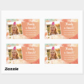 Kids Birthday Photo Thanks a Bunch Pastel Confetti Rechthoekige Sticker (Vel)