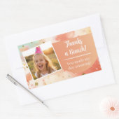 Kids Birthday Photo Thanks a Bunch Pastel Confetti Rechthoekige Sticker (Envelop)