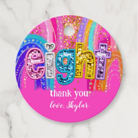 Kids Birthday Rainbow Party Design Bedankjes Labels (Voorkant)