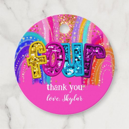 Kids Birthday Rainbow Party Design Bedankjes Labels (Voorkant)