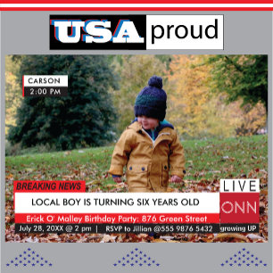 KIDS Birthday Specialized TV News Graphic Kaart