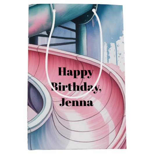 Kids’ Birthday Waterslide Party  Medium Cadeauzakje (Voorkant)