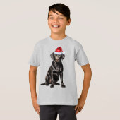 Kids Black Labrador Dog Lover Funny Christmas T-shirt (Voorkant volledig)