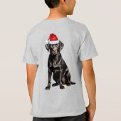 Kids Black Labrador Dog Lover Funny Christmas T-shirt (Achterkant)