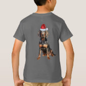 Kids Black Tan Coonhound Dog Lover Funny Christmas T-shirt (Achterkant)