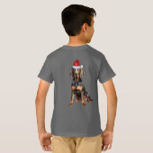 Kids Black Tan Coonhound Dog Lover Funny Christmas T-shirt (Achterkant volledig)