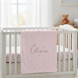 Kids' Blanket with Pink Daisies - Delicate Design Fleece Deken