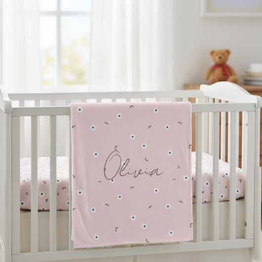 Kids' Blanket with Pink Daisies - Delicate Design Fleece Deken