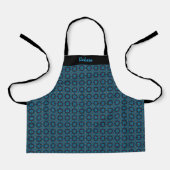 Kids' Blue Geometric Pattern Custom Name Apron Schort (Voorkant)