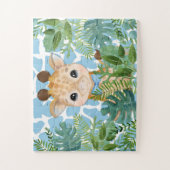 Kids Blue Jungle Giraffe in a Bow Tie Legpuzzel (Verticaal)
