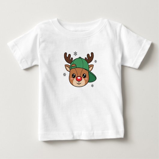 Kids Boy Cool Reindeer Personalized T-Shirt (Voorkant)
