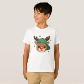 Kids Boy Cool Reindeer Personalized T-Shirt  (Voorkant volledig)
