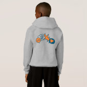 Kids - Boys grey hoodie with navy logo (Achterkant volledig)