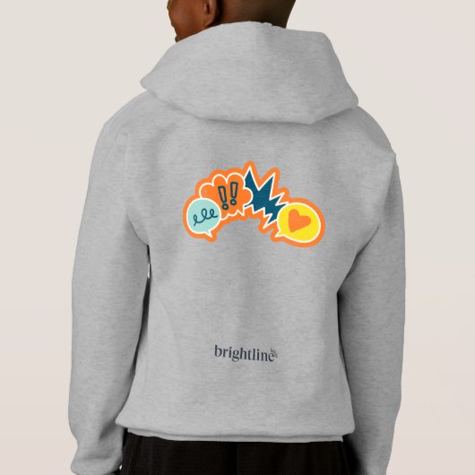 Kids - Boys grey hoodie with speech illustration (Achterkant)