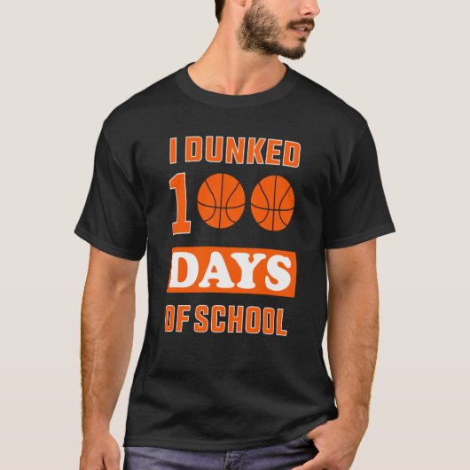 Kids Boys I Dunked 100 Days of School Basketball T-shirt (Voorkant)