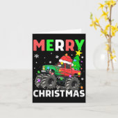 Kids Boys Merry Christmas Monster Truck Santa Hat Kaart (Gele Bloem)