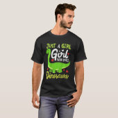 Kids Brachiosaurus Dinosaur Just a Girl Who Loves  T-shirt (Voorkant volledig)