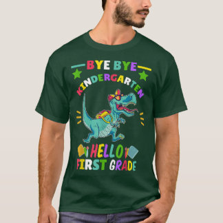 Kids Bye Kindergarten Hello 1st Grade Dinosaur T-shirt